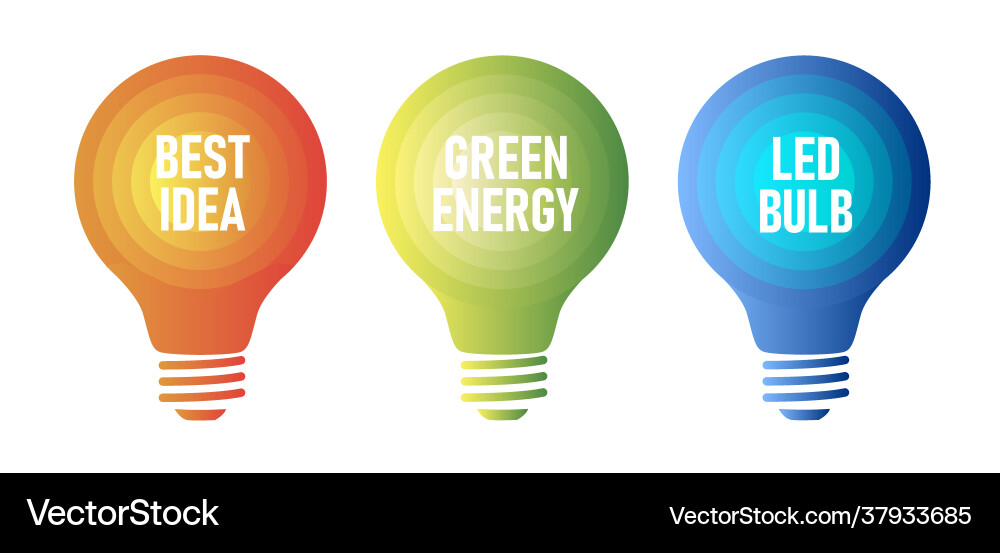 Set infographic elements light bulb lamp Set infographic elements light bulb lamp Vector Image