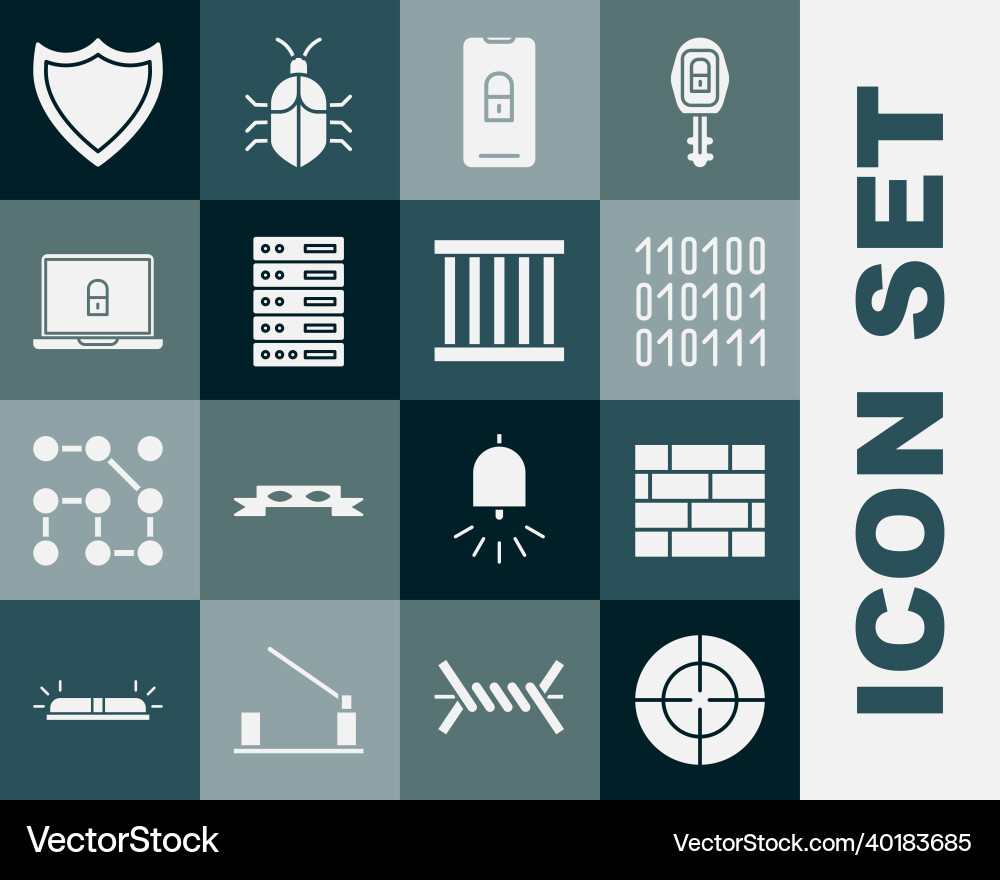 Set target sport bricks binary code mobile Set target sport bricks binary code mobile vector image