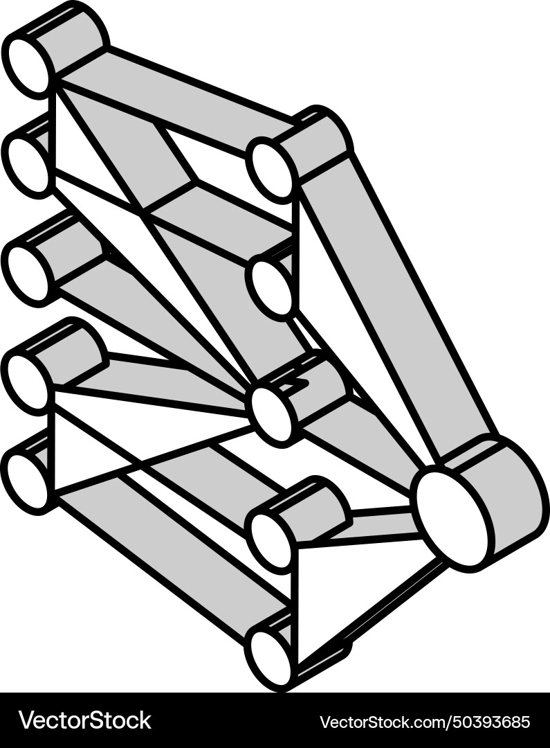 Single layer neural network isometric icon Single layer neural network isometric icon vector image