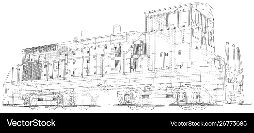 Train eps10 format created 3d wire Train eps10 format created 3d wire vector image