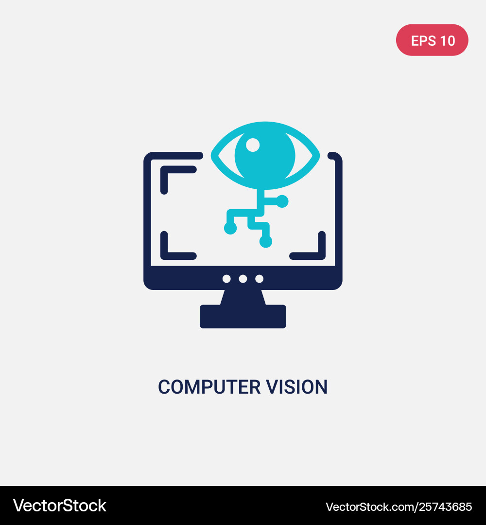 Two color computer vision icon from general-1 Two color computer vision icon from general-1 vector image