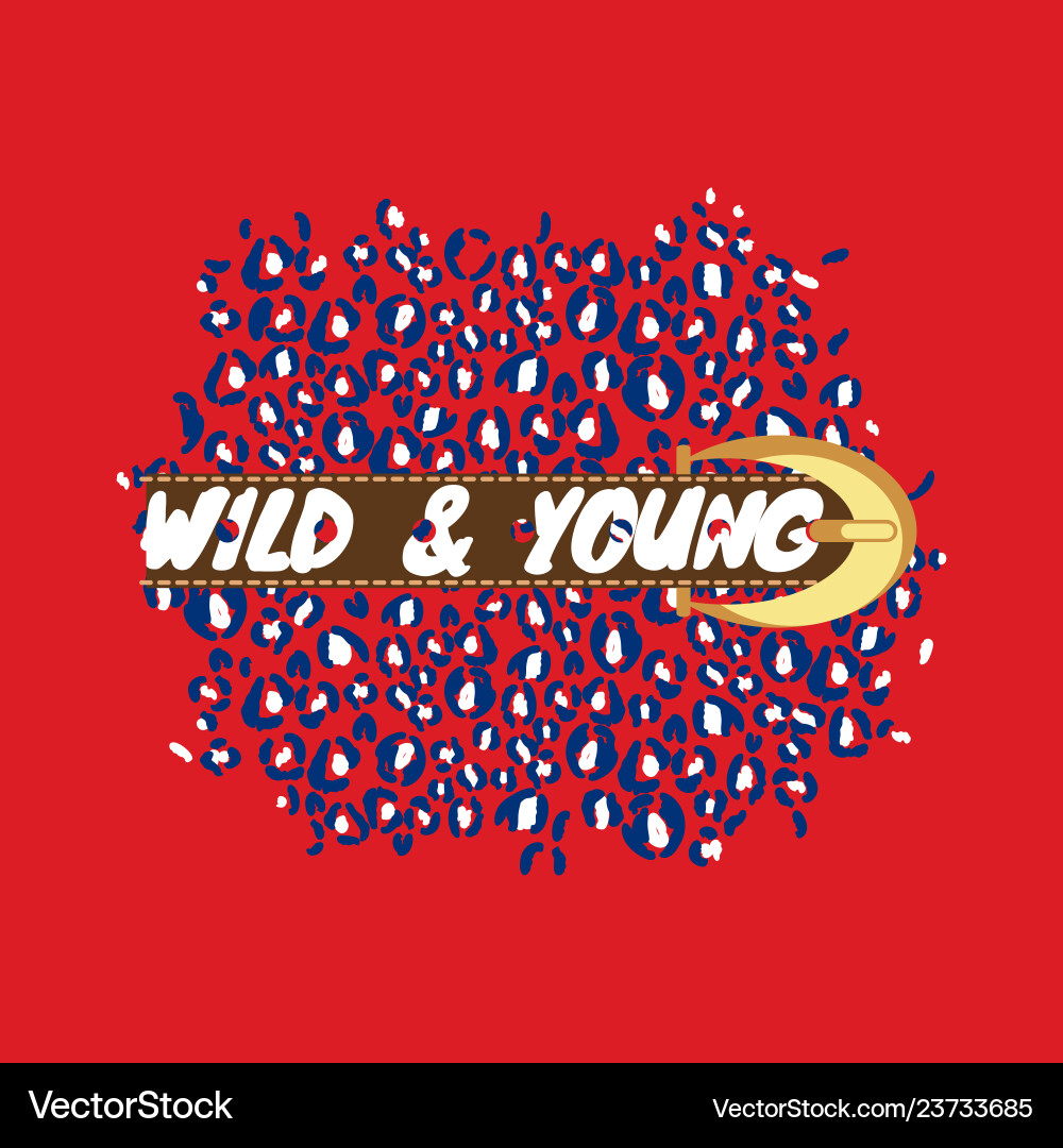 Wilder und junger T-Shirt Modedruck mit großem Gürtel Wilder und junger T-Shirt Modedruck mit großem Gürtel vektorbild