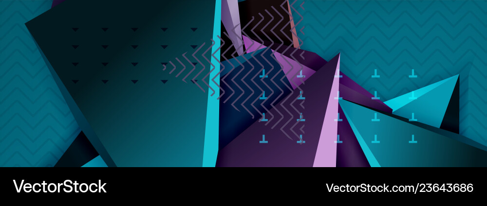 3d triangular shapes abstract background vector image