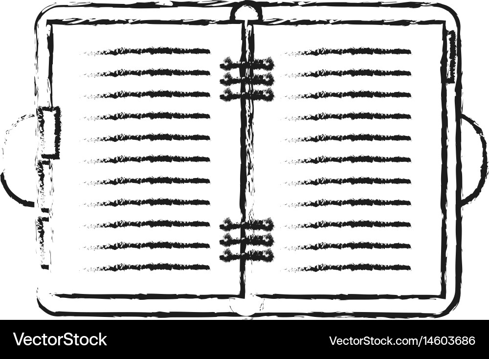 Blurred silhouette image notebook opened with text vector image