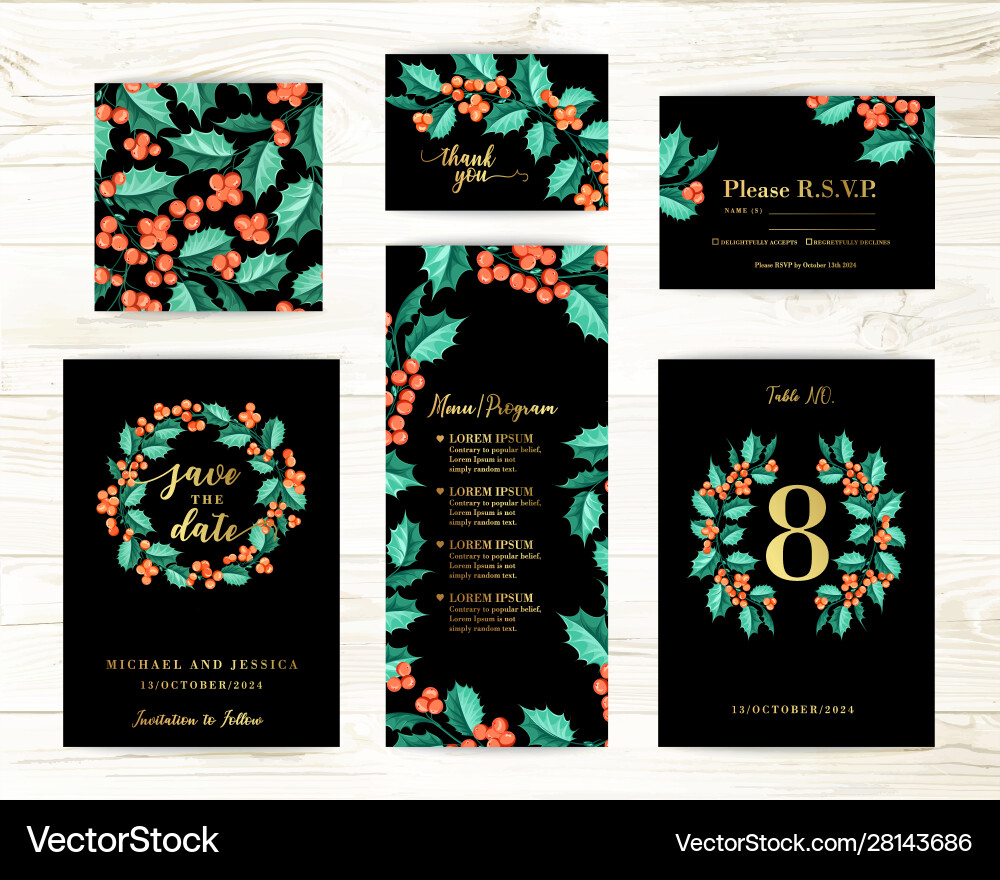Bundle save the date and rsvp invitation card Bundle save the date and rsvp invitation card vector image