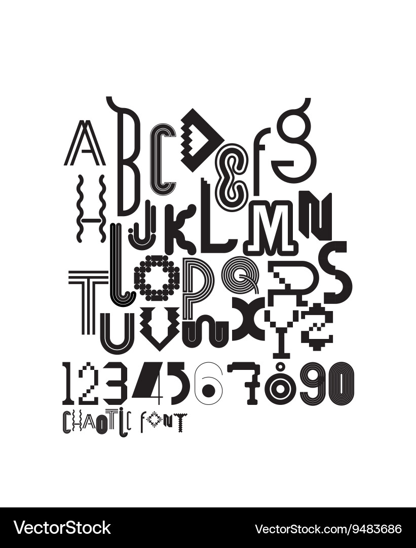 Chaotic Letter Composition Vector Image