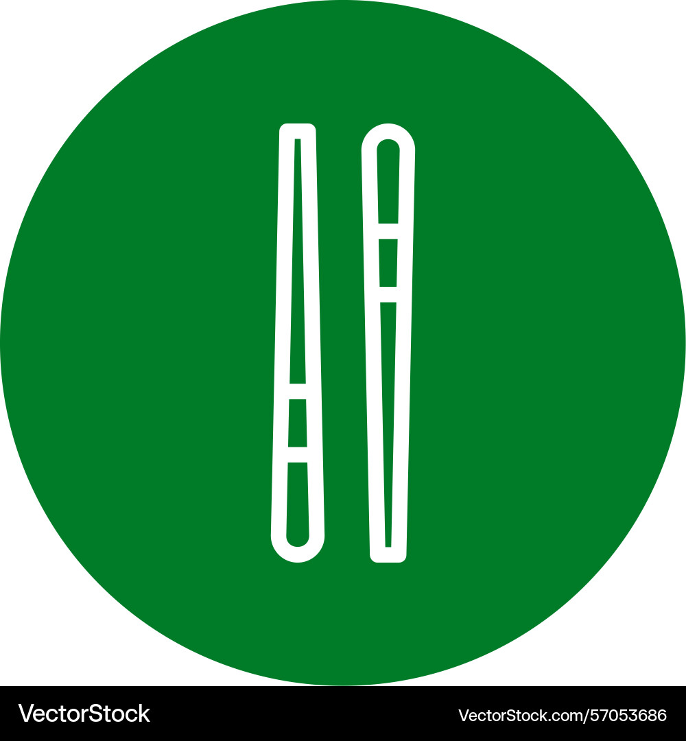 Chopstick line circle style icon design Vector Image