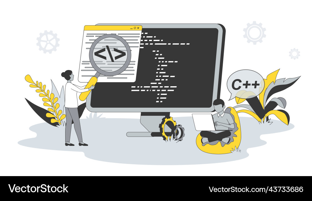 Coding Team - Flat Concept vector image