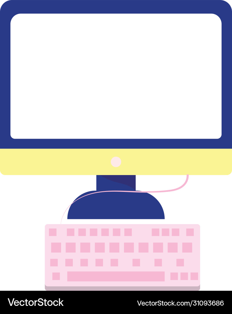 Computer keyboard device technology isolated icon vector image