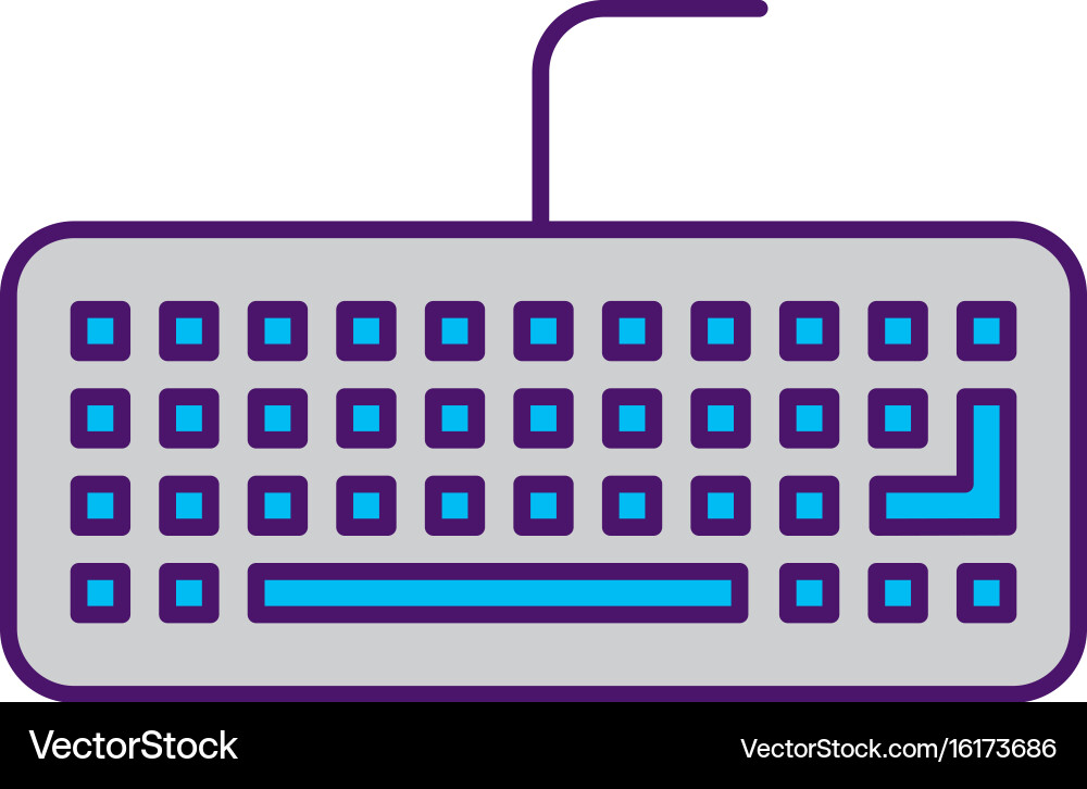 Computer keyboard isolated icon vector image