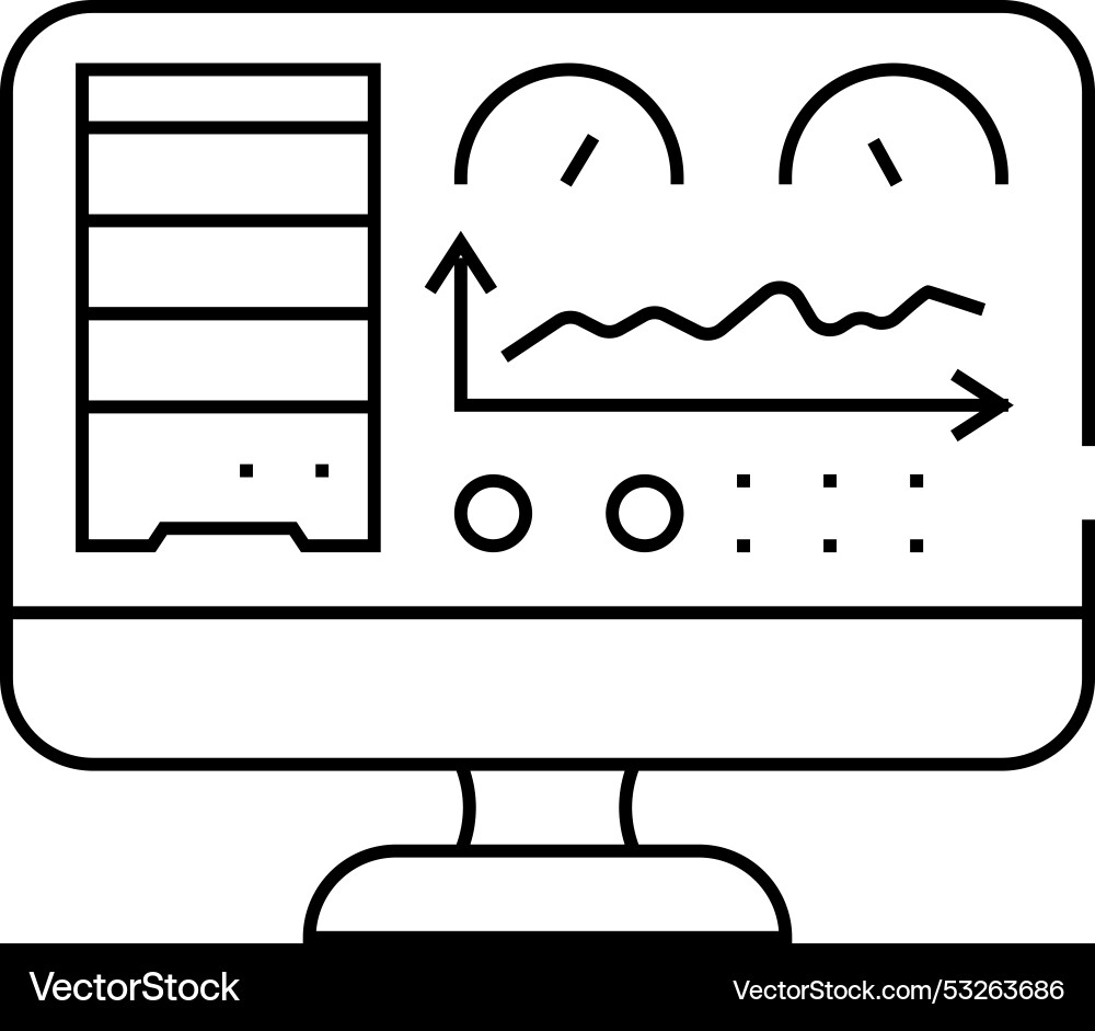 Database dashboard line icon Database dashboard line icon vector image