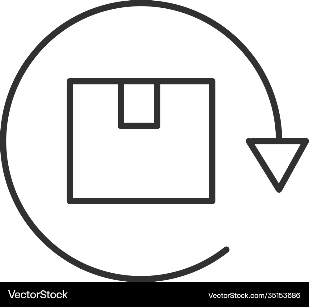 Delivery return package line style design Vector Image