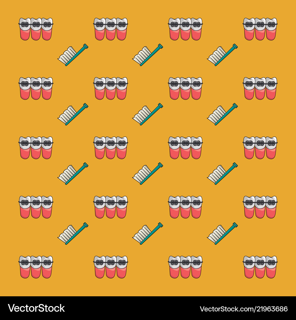 Dental braces background Dental braces background vector image