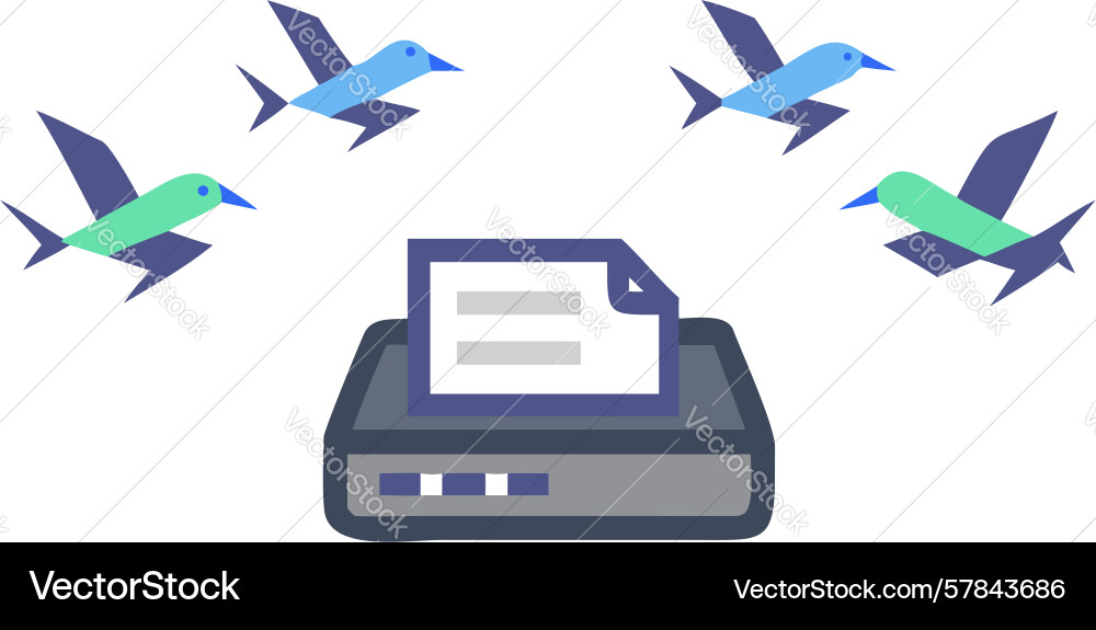 Digital document flow secure information exchange vector image