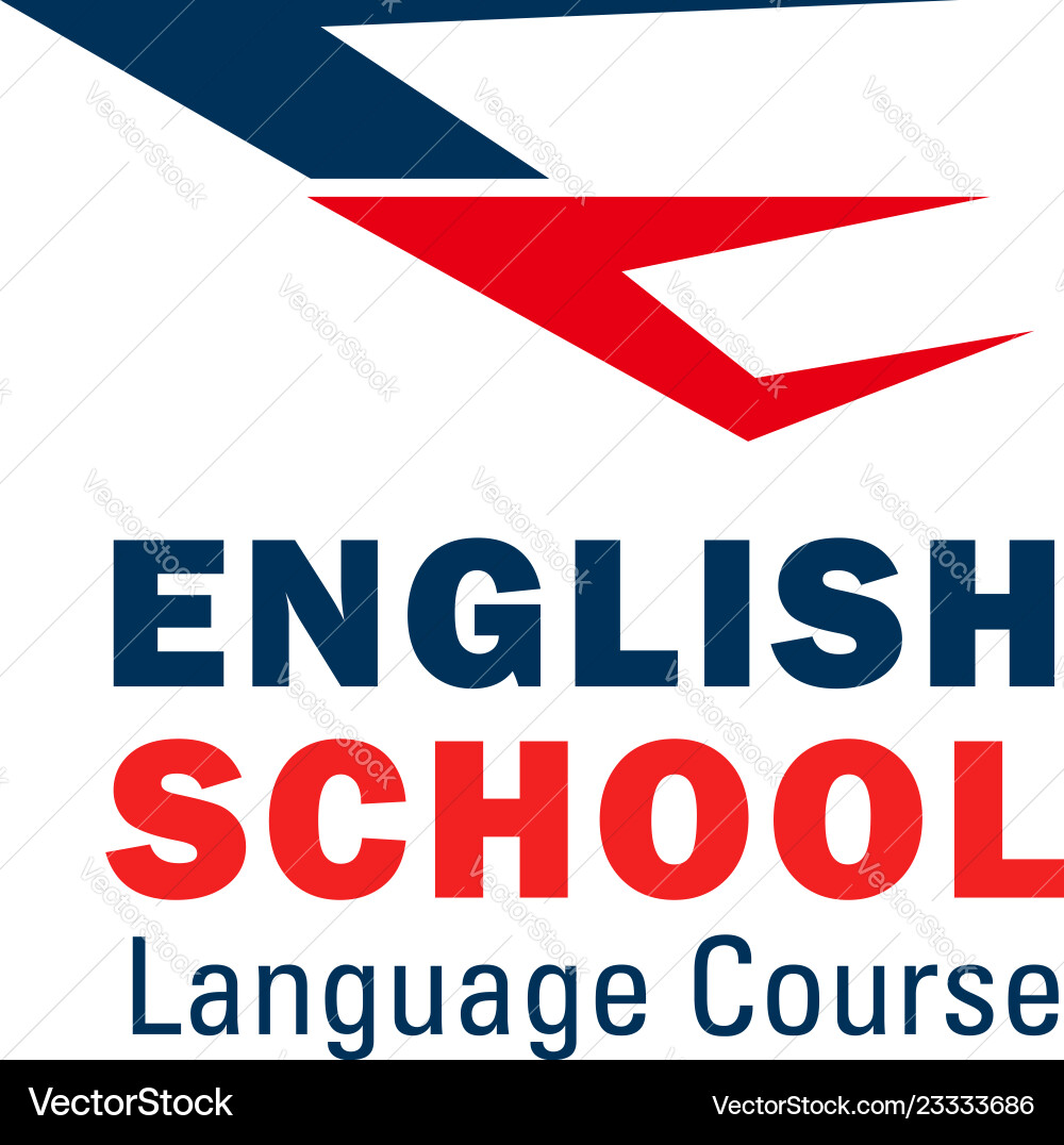 English language school letter e icon English language school letter e icon vector image