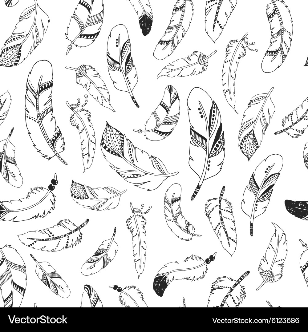 Feather background retro pattern vector image