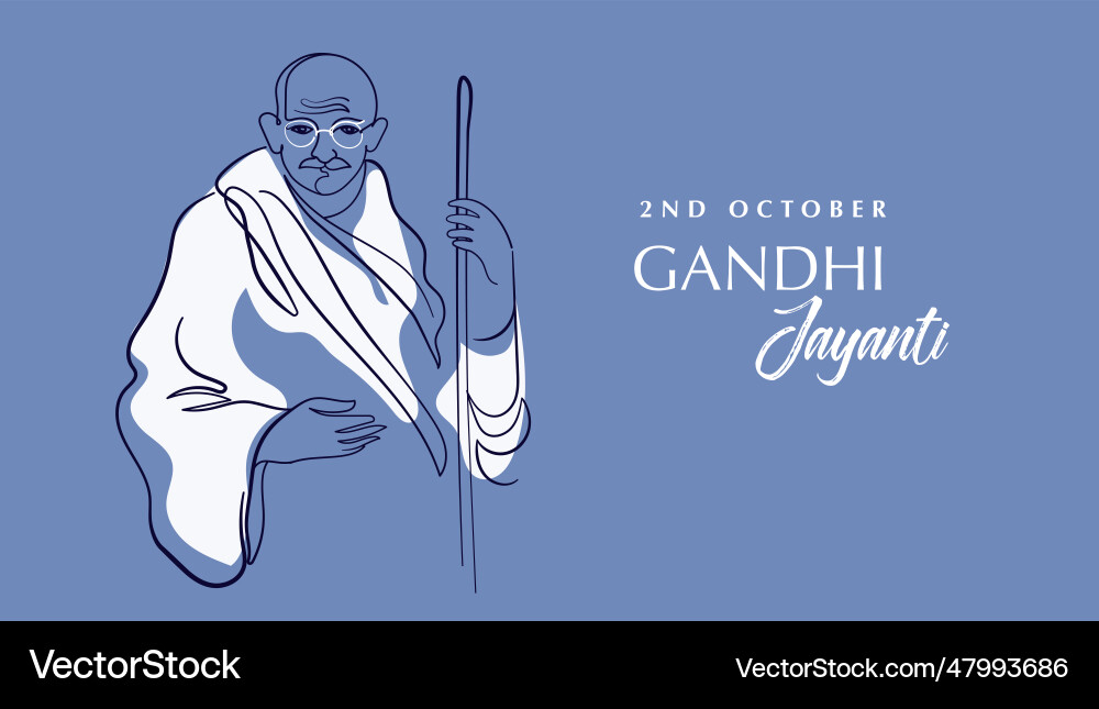 Gandhi jayanti hand drawn linear background Gandhi jayanti hand drawn linear background Vector Image