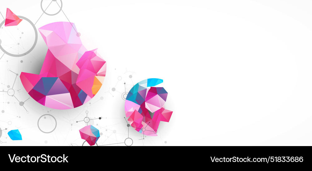 Geometric abstract background with connected line Vector Image