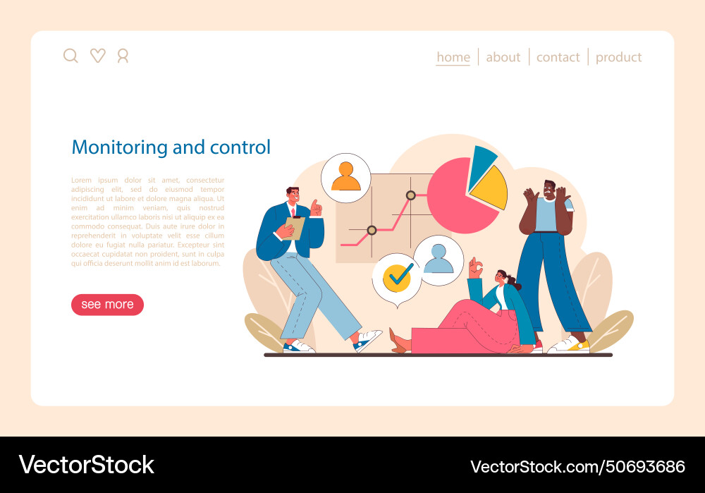 Monitoring and control in it project management Monitoring and control in it project management vector image
