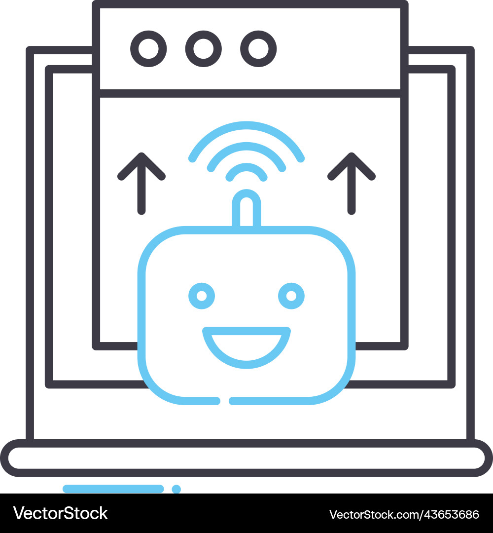 Programming control line icon outline symbol vector image
