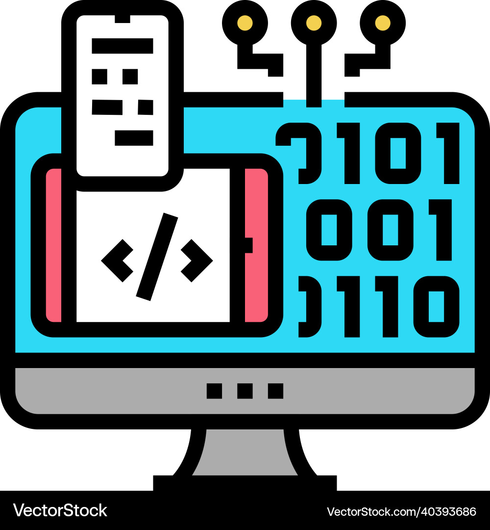 Programming software color icon vector image