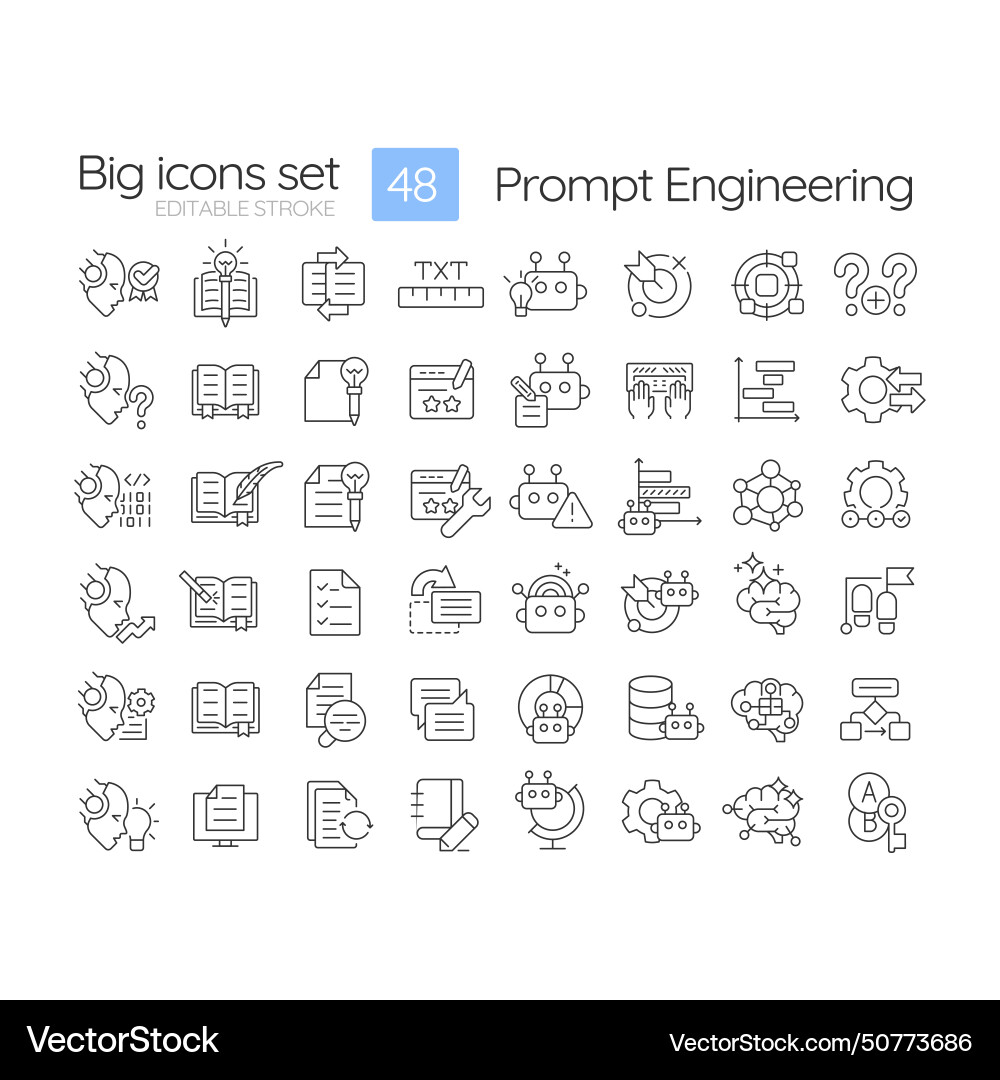 Prompt Engineering Icons vector image