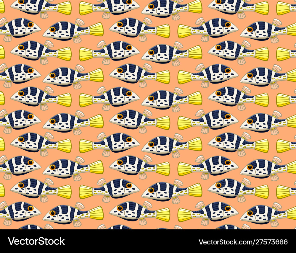 Seamless pattern with valentines sharpnose puffers Vector Image