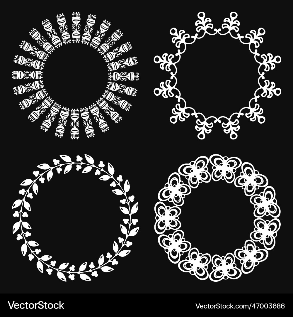 Set of round and circular decorative patterns Vector Image