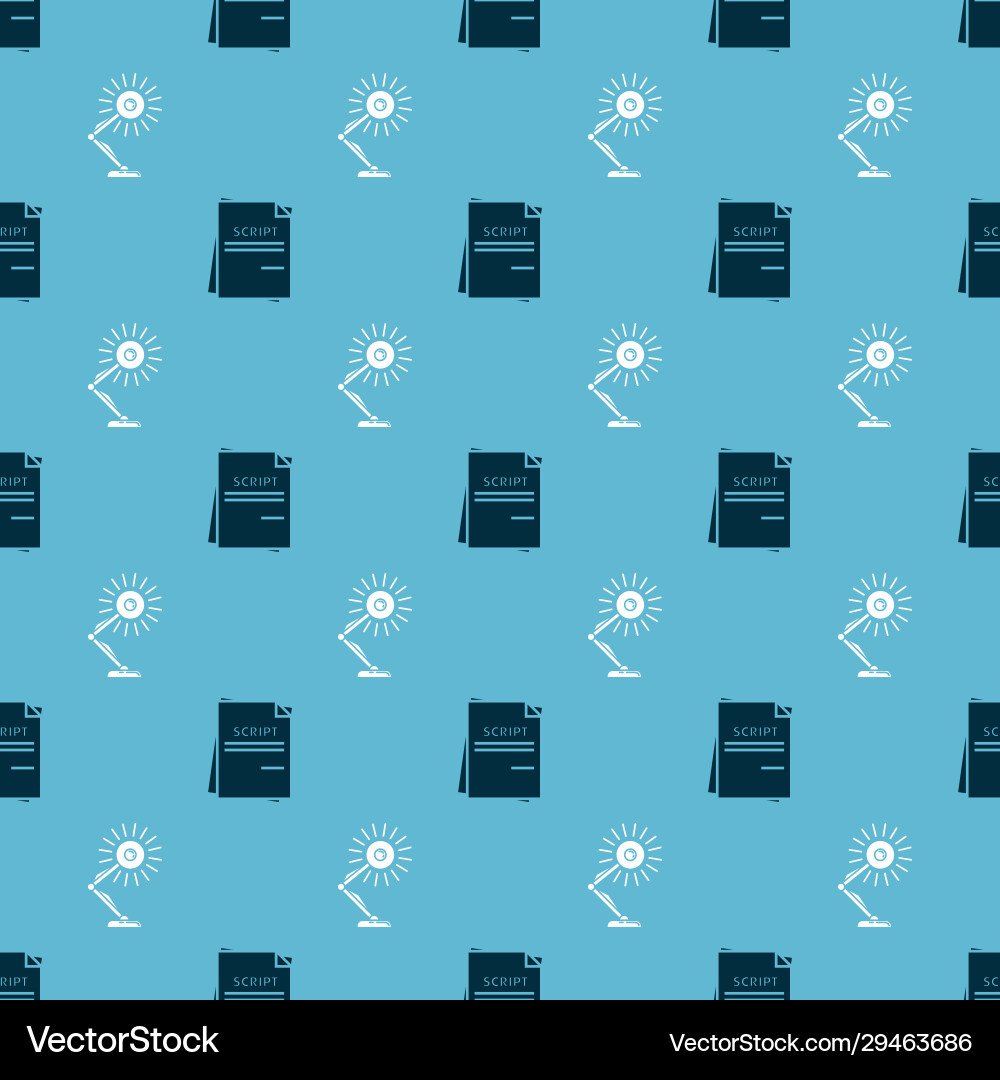 Set scenario and table lamp on seamless pattern Set scenario and table lamp on seamless pattern vector image