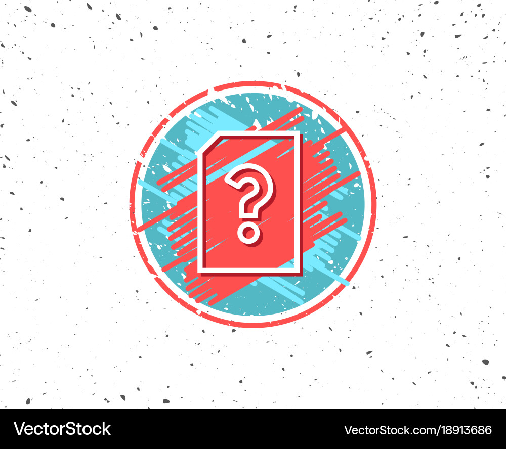 Unknown document line icon file with question Vector Image