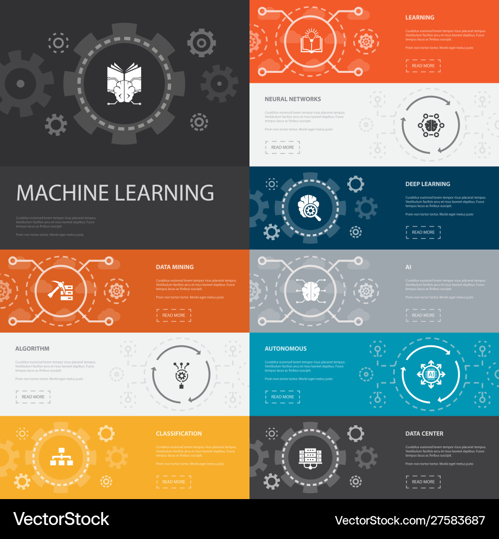 AI & Machine Learning Icons - Data Analysis vector image