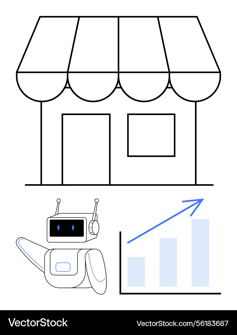 Ai-powered retail growth with robotics and data Ai-powered retail growth with robotics and data vector image