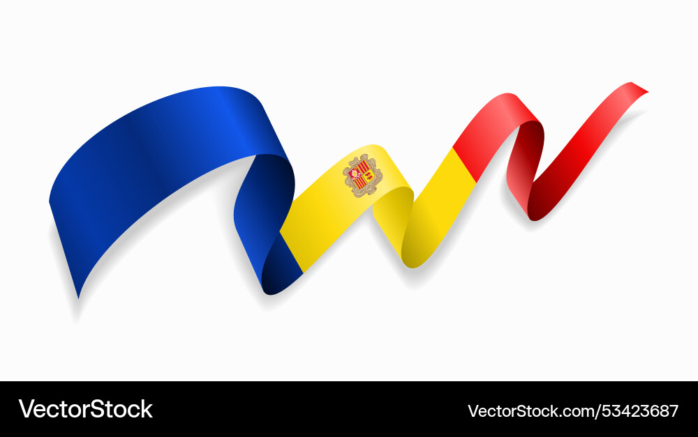 Andorran flag wavy abstract background Andorran flag wavy abstract background vector image
