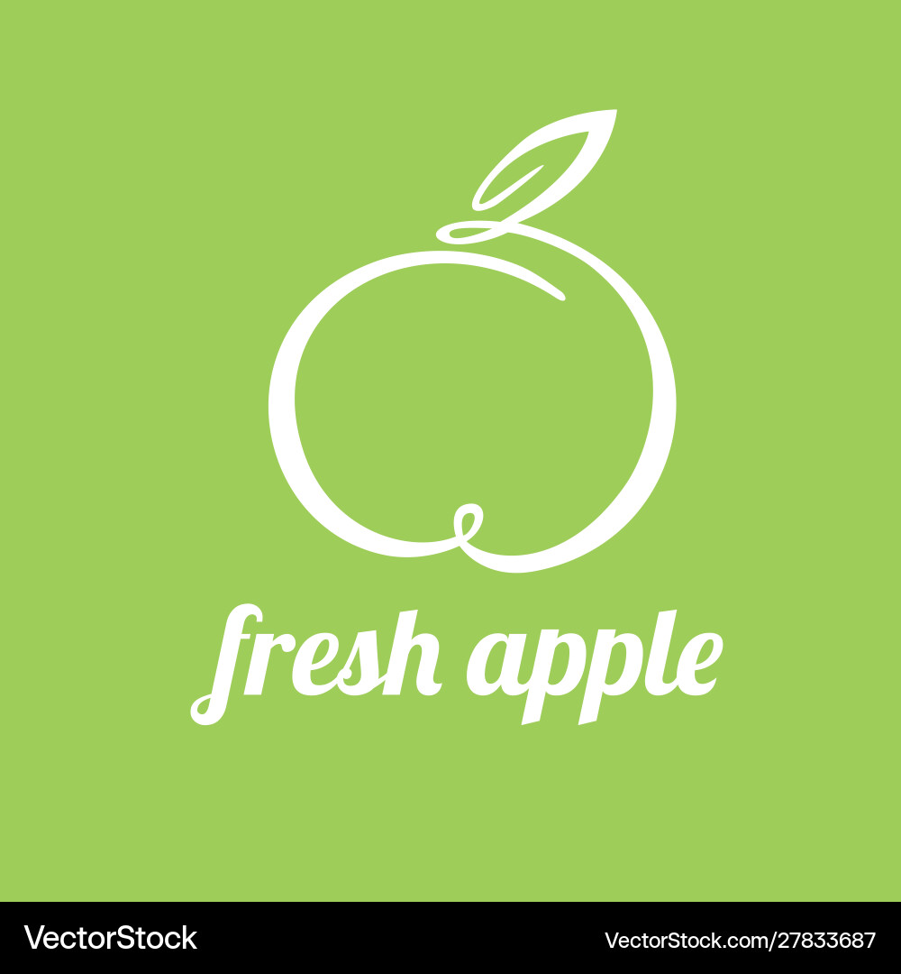 Apple continuous line drawing minimalistic linear Apple continuous line drawing minimalistic linear vector image