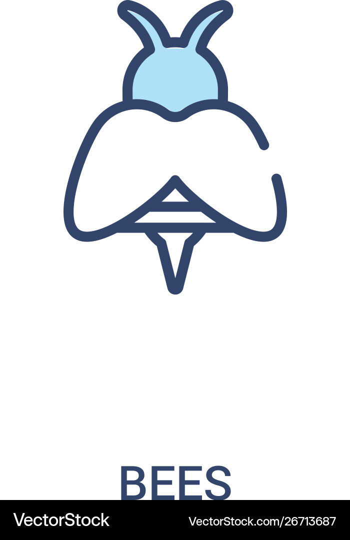 Bees concept 2 colored icon simple line element Bees concept 2 colored icon simple line element Vector Image