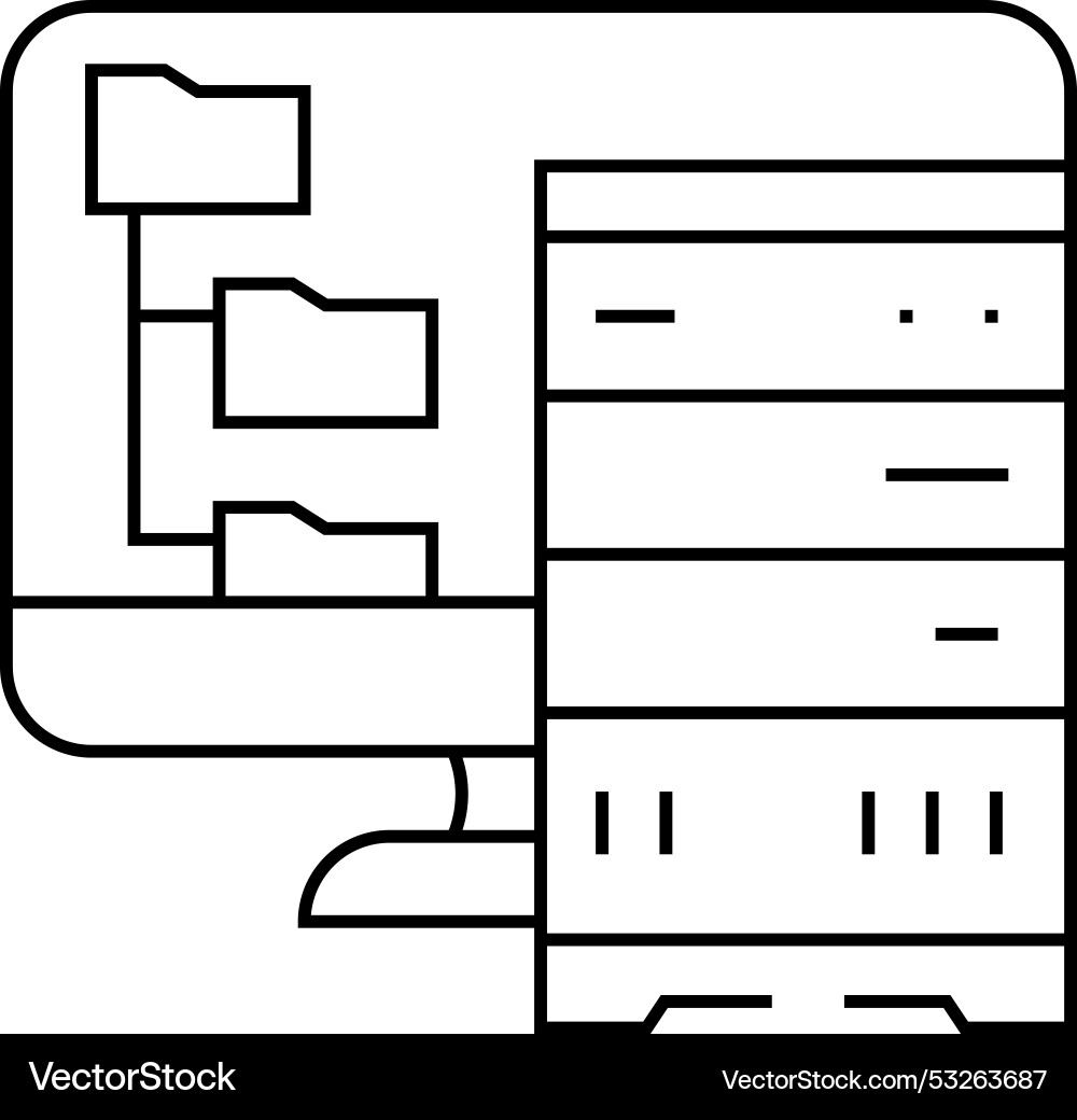 Data archiving database line icon Data archiving database line icon Vector Image