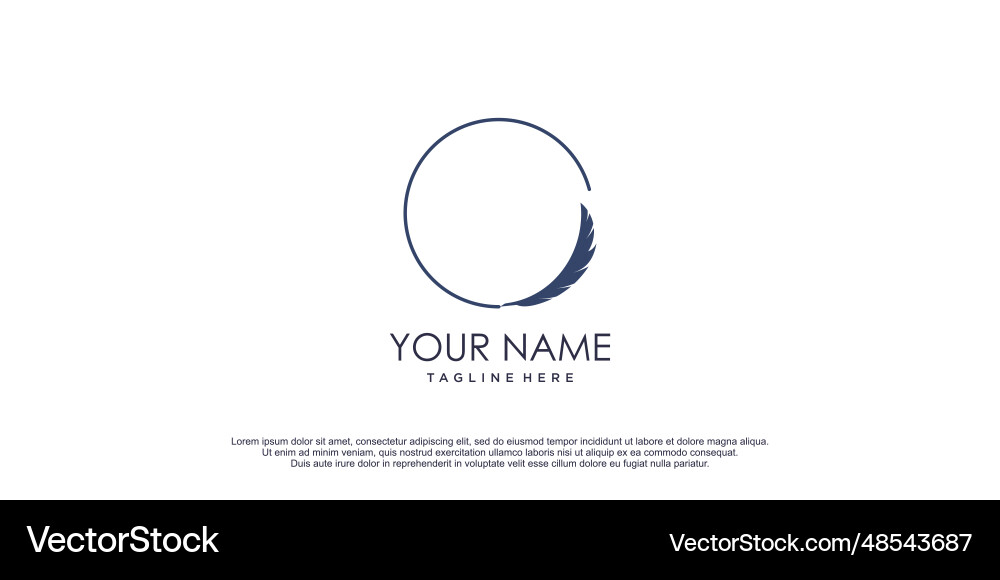Feather logo with text space icon design Feather logo with text space icon design vector image