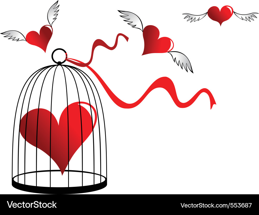 Heart Trapped in a Cage Vector Image
