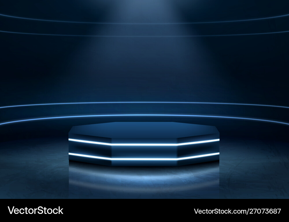 Illuminated fashion show podium realistic Illuminated fashion show podium realistic vector image