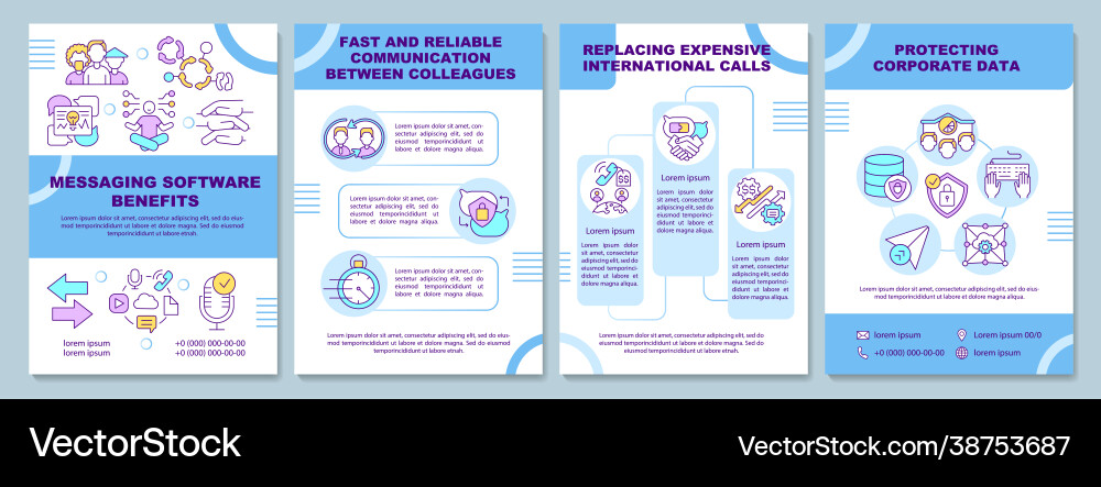 Messaging software benefit brochure template Messaging software benefit brochure template vector image