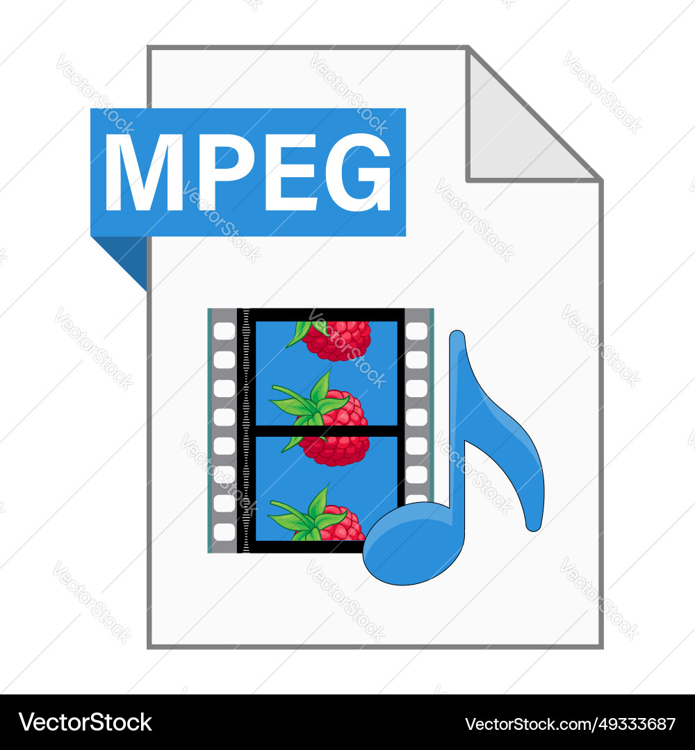Modern flat design of mpeg file icon for web vector image