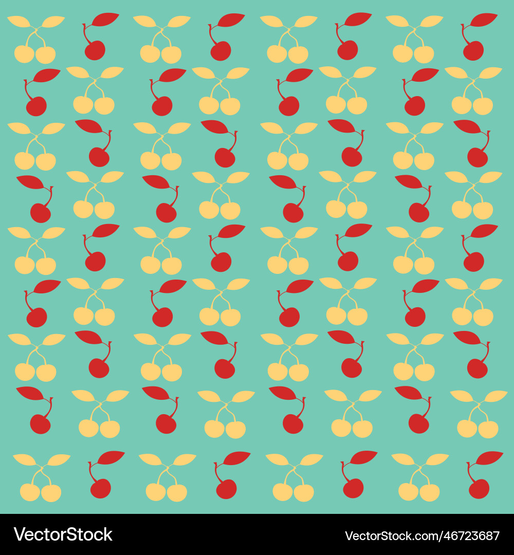 Red cherry pattern design flat tem Red cherry pattern design flat tem vector image