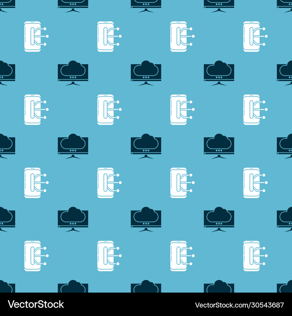 Set computer monitor screen and smartphone mobile Set computer monitor screen and smartphone mobile vector image