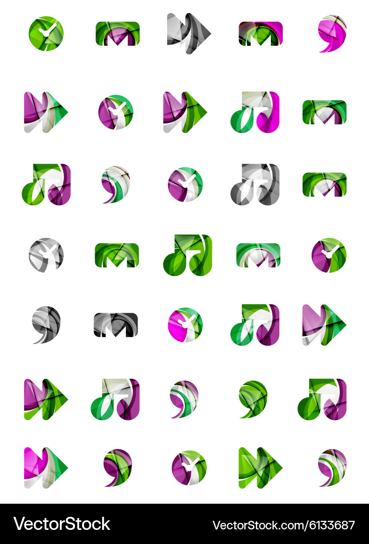 Set of abstract universal web icons business vector image