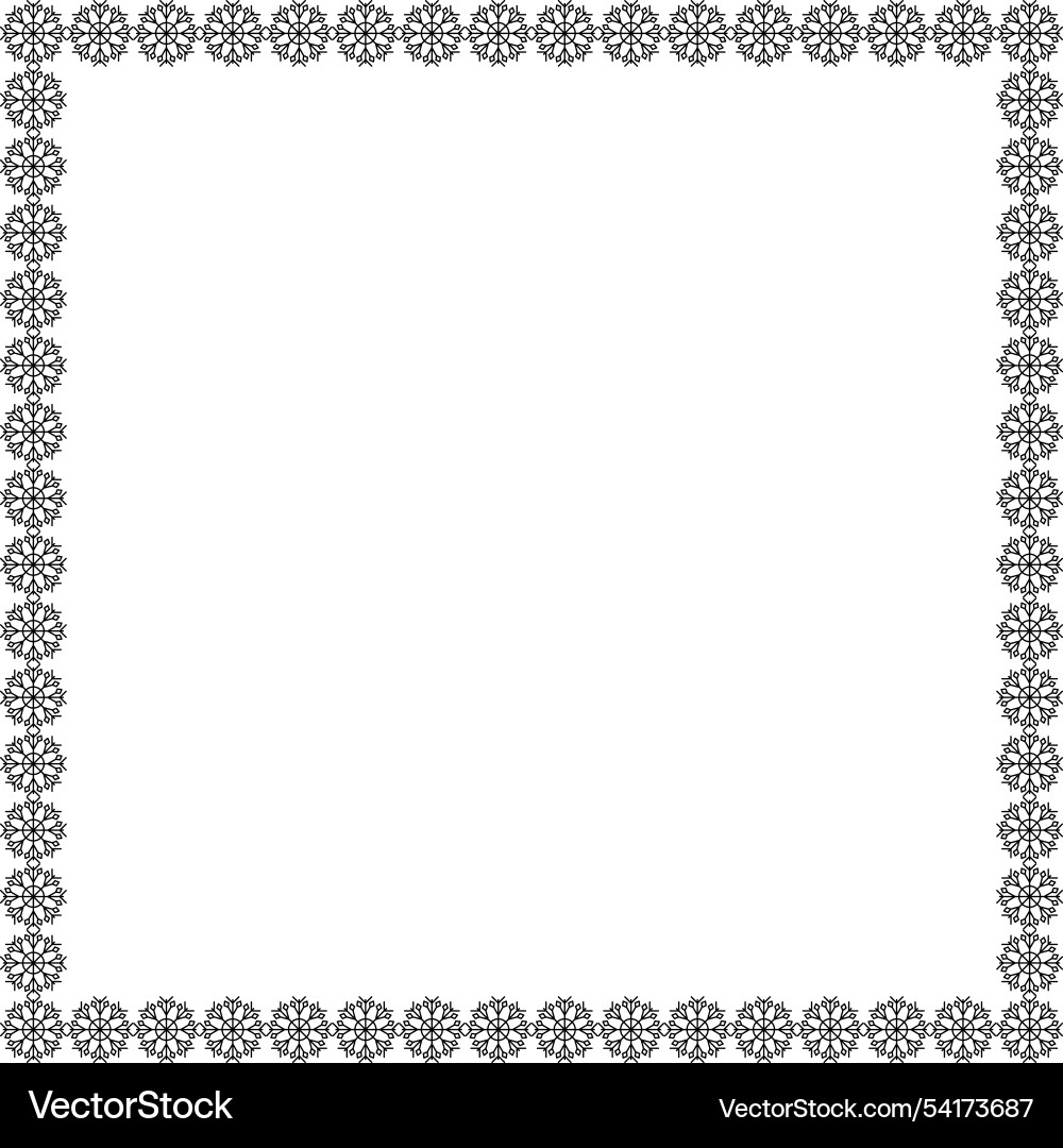 Snowflake square frame winter round Snowflake square frame winter round vector image