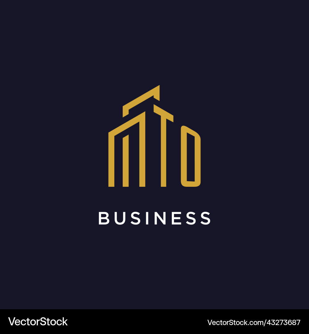 To initial monogram with building logo design Vector Image