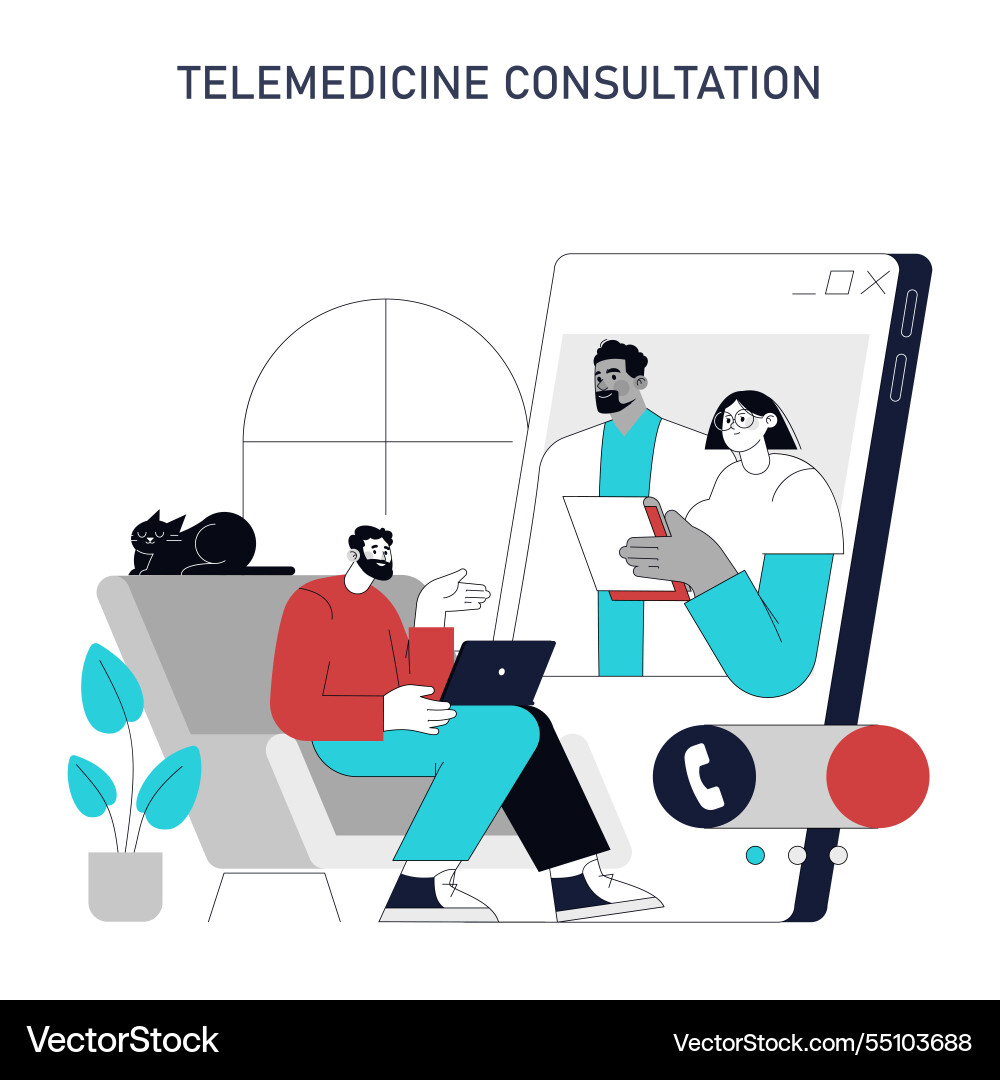 Automation in healthcare flat Automation in healthcare flat vector image