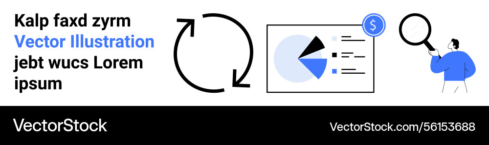 Business concept with data analysis rotating Business concept with data analysis rotating vector image