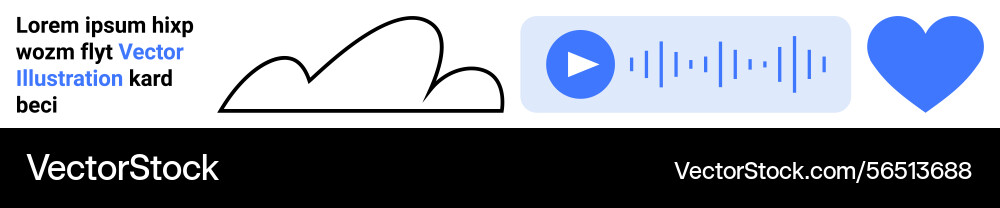 Cloud outline audio waveform with play button Cloud outline audio waveform with play button vector image