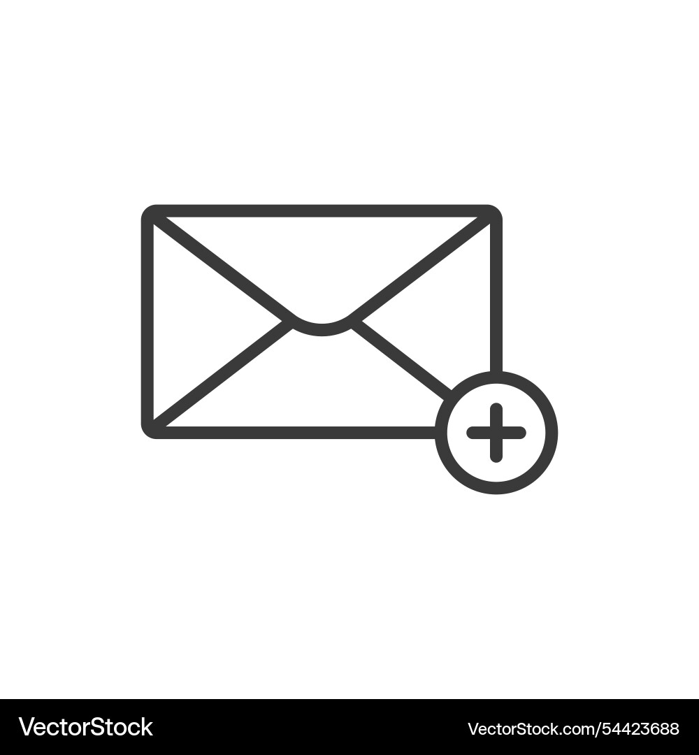 Create add email icon in line design Create add email icon in line design vector image